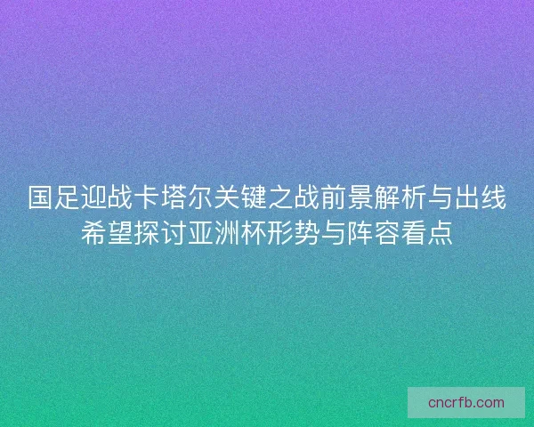 国足迎战卡塔尔关键之战前景解析与出线希望探讨亚洲杯形势与阵容看点