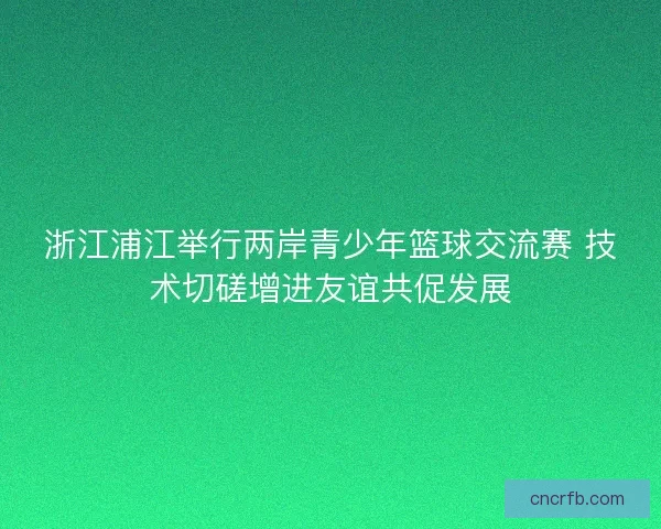 浙江浦江举行两岸青少年篮球交流赛 技术切磋增进友谊共促发展 浙江浦江举行两岸青少年篮球交流赛 技术切磋增进友谊共促发展